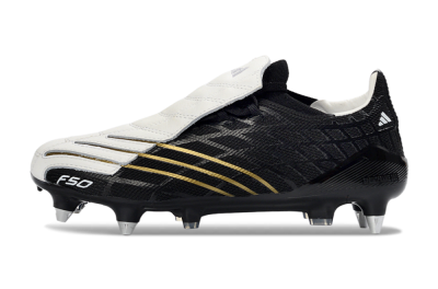 Adidas F50 Spider Elite SG Soft Ground Soccer Cleats - Black/Electric Gold/Classic White