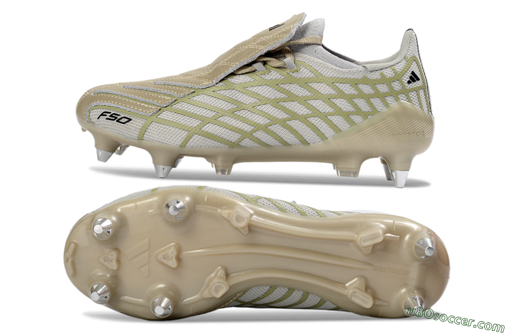 Adidas F50 Spider Elite SG Soft Ground Soccer Cleats - Beige/Soft Sand/Light Olive 0