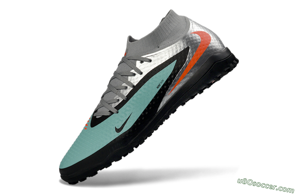 Nike Phantom 6 Elite High TF Artificial Turf Soccer Shoes - Aqua/Coral/Black 5