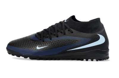 Nike Phantom 6 Elite High TF Artificial Turf Soccer Shoes - Black/Midnight Blue/Sky Blue