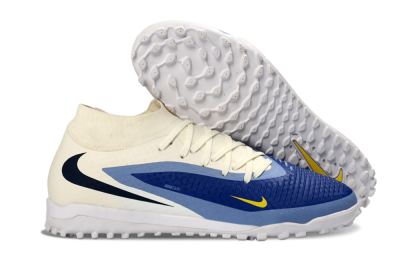 Nike Phantom 6 Elite High TF Artificial Turf Soccer Shoes - Blue/Midnight Blue/Light Sky Blue