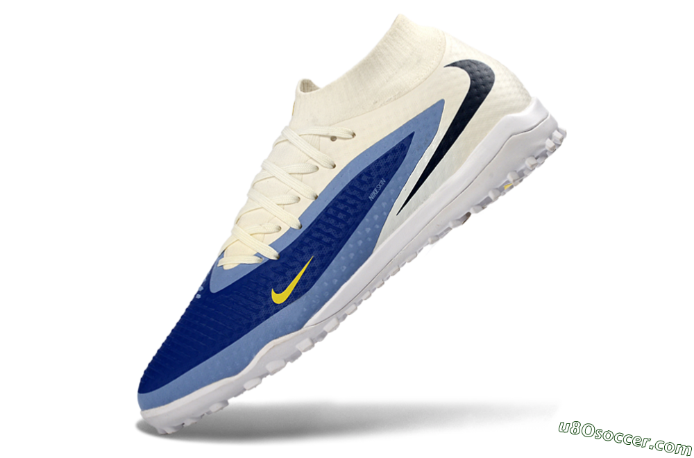 Nike Phantom 6 Elite High TF Artificial Turf Soccer Shoes - Blue/Midnight Blue/Light Sky Blue 5