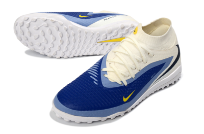 Nike Phantom 6 Elite High TF Artificial Turf Soccer Shoes - Blue/Midnight Blue/Light Sky Blue