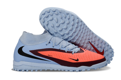 Nike Phantom 6 Elite High TF Artificial Turf Soccer Shoes - Blue/Coral Burst/Sleek Navy