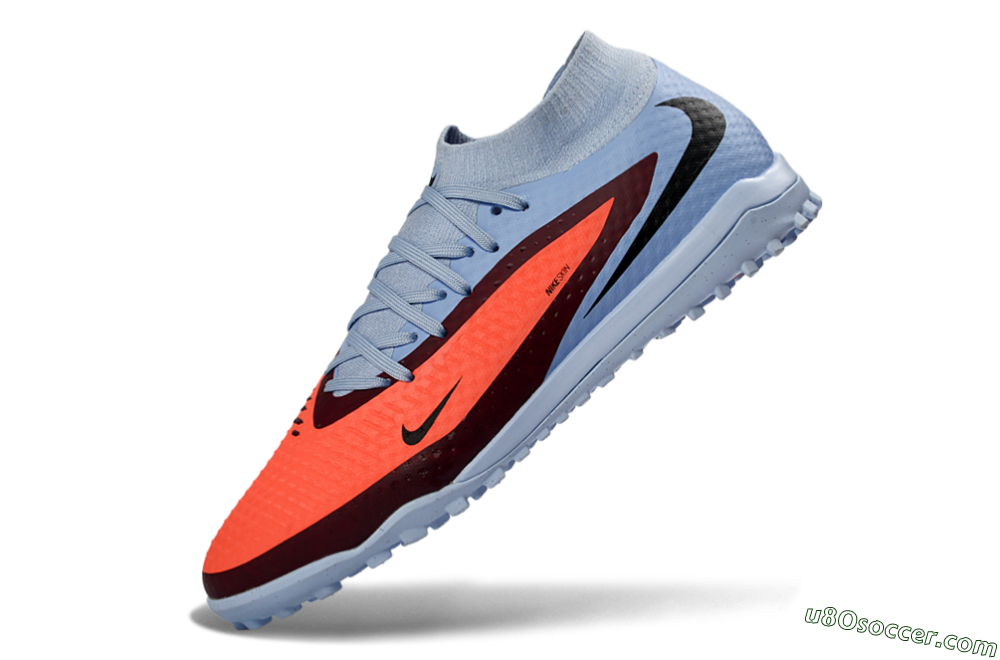 Nike Phantom 6 Elite High TF Artificial Turf Soccer Shoes - Blue/Coral Burst/Sleek Navy 5