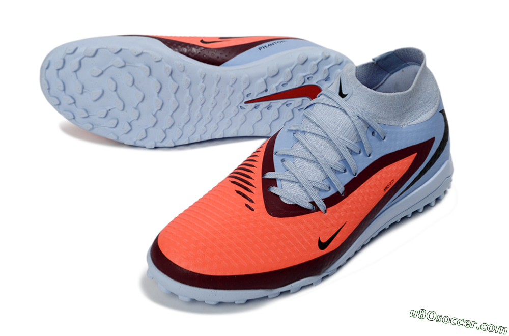 Nike Phantom 6 Elite High TF Artificial Turf Soccer Shoes - Blue/Coral Burst/Sleek Navy 3