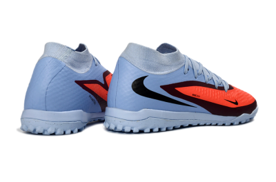 Nike Phantom 6 Elite High TF Artificial Turf Soccer Shoes - Blue/Coral Burst/Sleek Navy