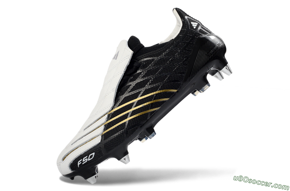Adidas F50 Spider Elite SG Soft Ground Soccer Cleats - Black/Electric Gold/Classic White 5
