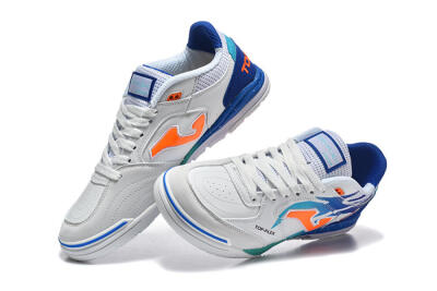Joma Top Flex IC Indoor & Futsal Soccer Shoes - White/Bright Blue/Orange