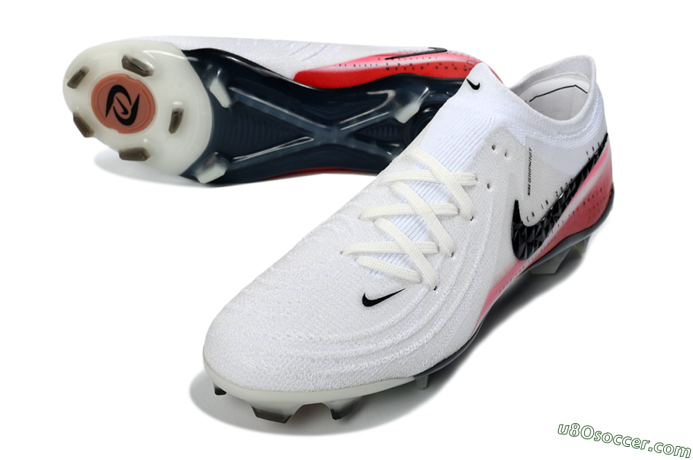 Nike Phantom GX 2 Elite FG Firm Ground Soccer Cleats - White/Crimson Red/Steel Grey 3