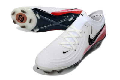 Nike Phantom GX 2 Elite FG Firm Ground Soccer Cleats - White/Crimson Red/Steel Grey