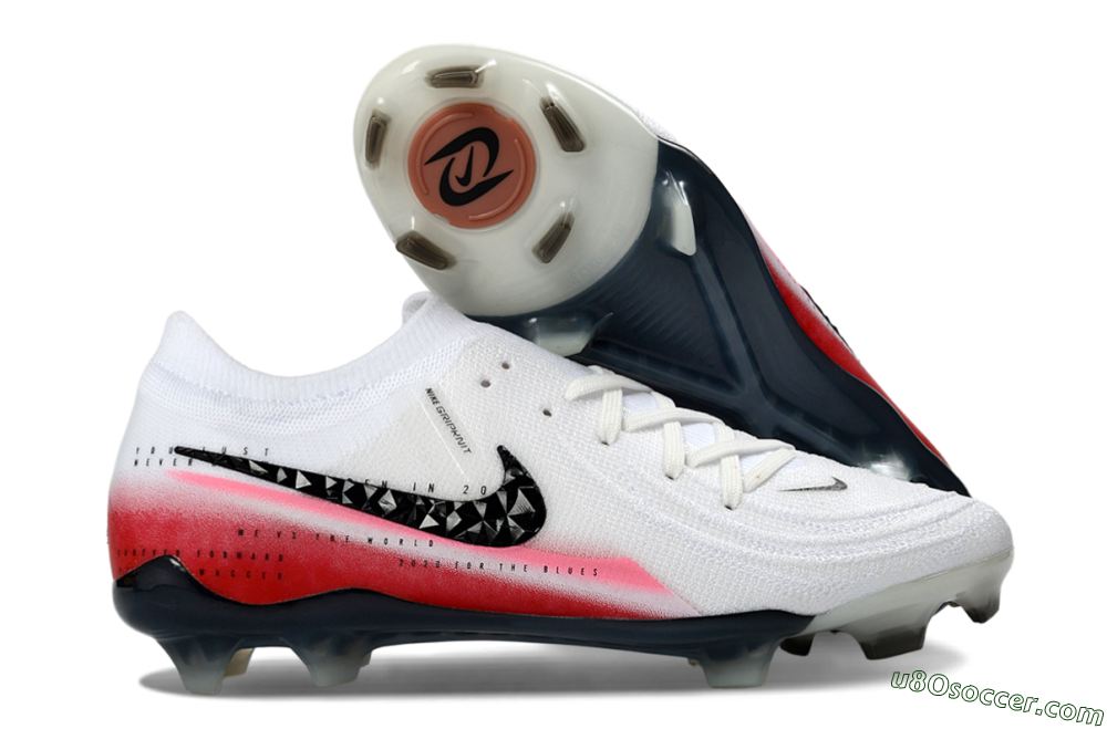 Nike Phantom GX 2 Elite FG Firm Ground Soccer Cleats - White/Crimson Red/Steel Grey 1