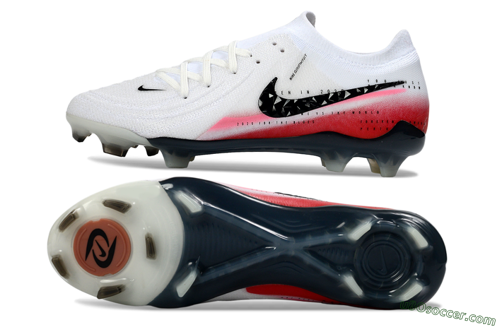 Nike Phantom GX 2 Elite FG Firm Ground Soccer Cleats - White/Crimson Red/Steel Grey 0