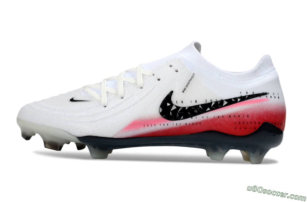 Nike Phantom GX 2 Elite FG Firm Ground Soccer Cleats - White/Crimson Red/Steel Grey 2