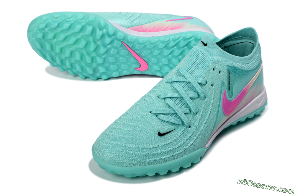 Nike Phantom GX 2 Elite TF Artificial Turf Soccer Shoes - Aqua/Pink Mist/Soft Green 3