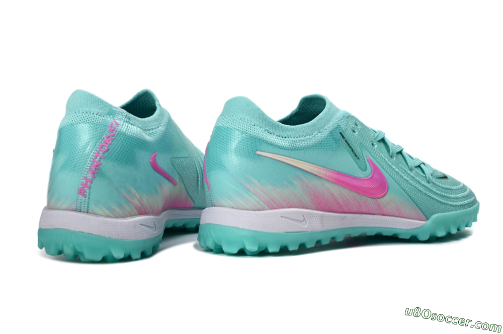Nike Phantom GX 2 Elite TF Artificial Turf Soccer Shoes - Aqua/Pink Mist/Soft Green 6