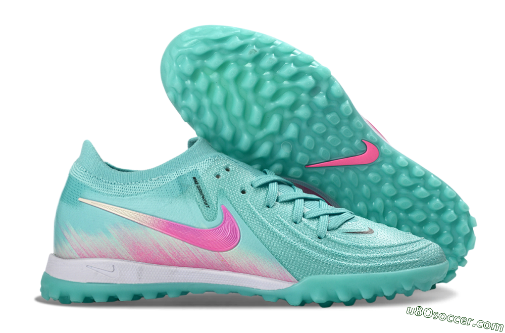 Nike Phantom GX 2 Elite TF Artificial Turf Soccer Shoes - Aqua/Pink Mist/Soft Green 1