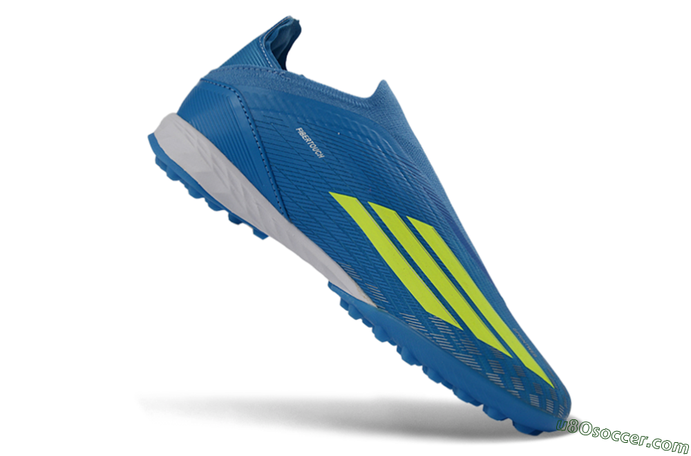 Adidas F50 Elite Laceless TF Artificial Turf Soccer Shoes - Blue/Electric Blue/Lime Green 5