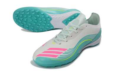 Adidas F50 Pro TF Artificial Turf Soccer Shoes - Aqua/Neon Pink/Sunshine Yellow