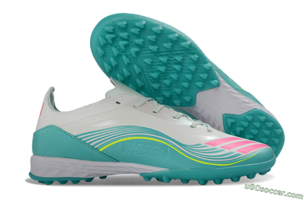 Adidas F50 Pro TF Artificial Turf Soccer Shoes - Aqua/Neon Pink/Sunshine Yellow 1