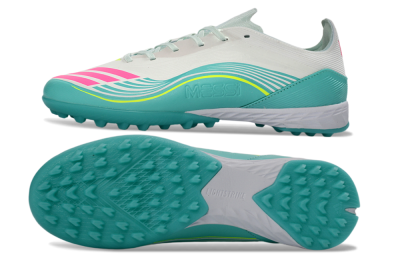 Adidas F50 Pro TF Artificial Turf Soccer Shoes - Aqua/Neon Pink/Sunshine Yellow