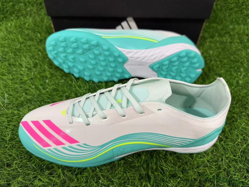Adidas F50 Pro TF Artificial Turf Soccer Shoes - Aqua/Neon Pink/Sunshine Yellow