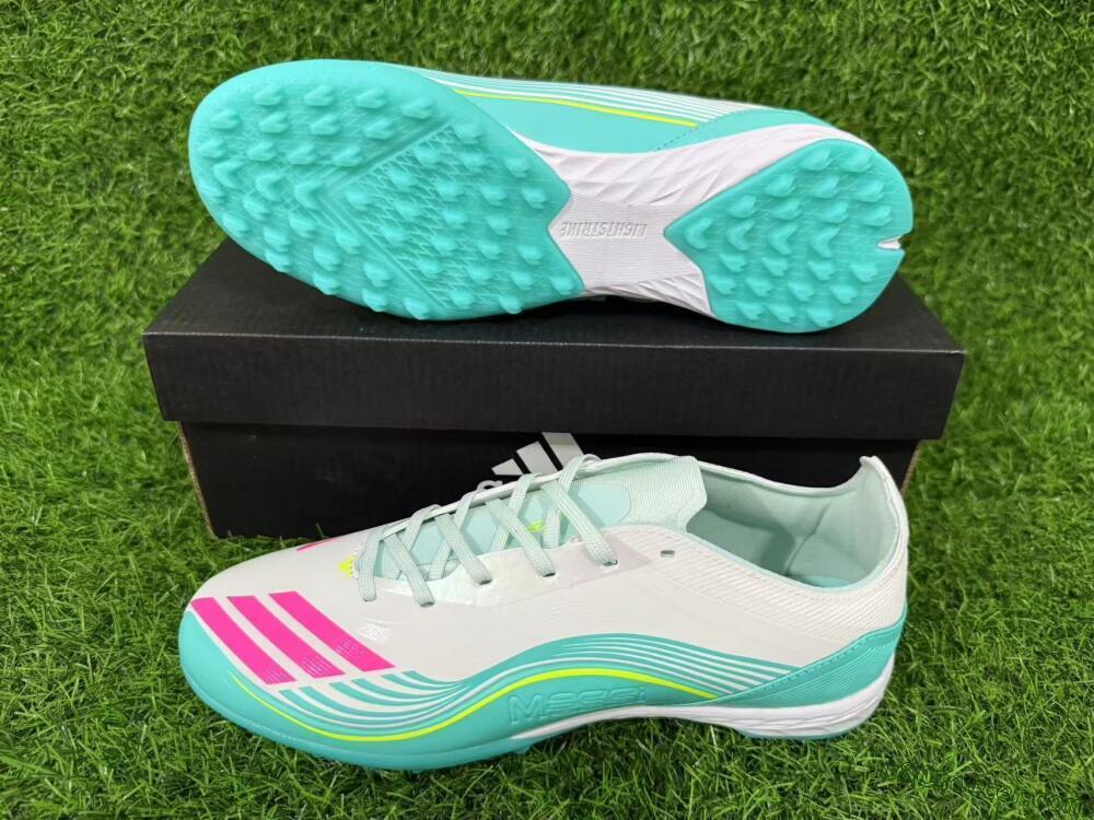 Adidas F50 Pro TF Artificial Turf Soccer Shoes - Aqua/Neon Pink/Sunshine Yellow