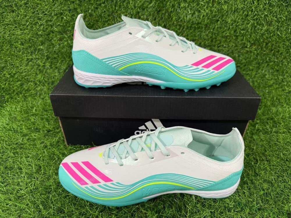 Adidas F50 Pro TF Artificial Turf Soccer Shoes - Aqua/Neon Pink/Sunshine Yellow