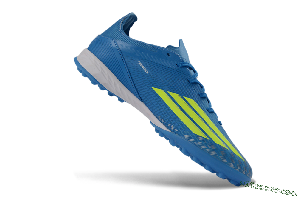 Adidas F50 Pro TF Artificial Turf Soccer Shoes - Blue/Neon Green/Light Blue 5