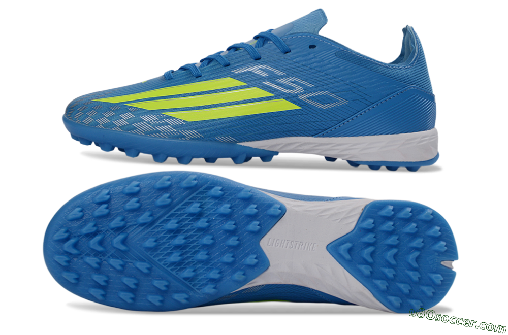 Adidas F50 Pro TF Artificial Turf Soccer Shoes - Blue/Neon Green/Light Blue 0