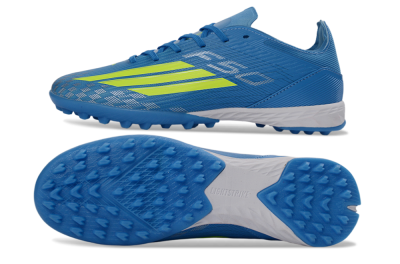 Adidas F50 Pro TF Artificial Turf Soccer Shoes - Blue/Neon Green/Light Blue