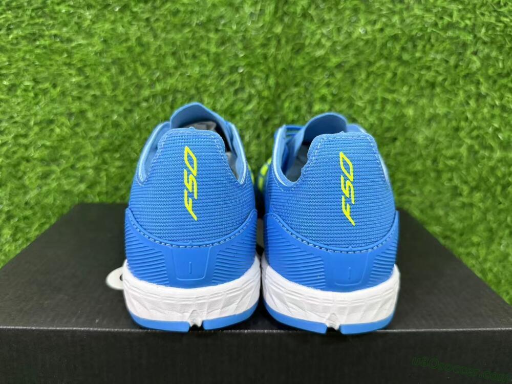 Adidas F50 Pro TF Artificial Turf Soccer Shoes - Blue/Neon Green/Light Blue