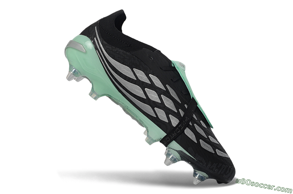 Adidas Predator 26 Elite Fold-Over Tongue SG Soft Ground Soccer Cleats - Black/Mint Green/Silver 4