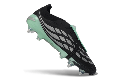 Adidas Predator 26 Elite Fold-Over Tongue SG Soft Ground Soccer Cleats - Black/Mint Green/Silver