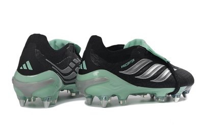 Adidas Predator 26 Elite Fold-Over Tongue SG Soft Ground Soccer Cleats - Black/Mint Green/Silver