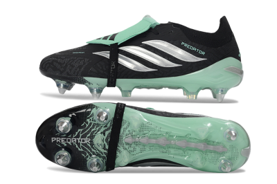 Adidas Predator 26 Elite Fold-Over Tongue SG Soft Ground Soccer Cleats - Black/Mint Green/Silver