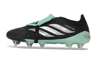 Adidas Predator 26 Elite Fold-Over Tongue SG Soft Ground Soccer Cleats - Black/Mint Green/Silver