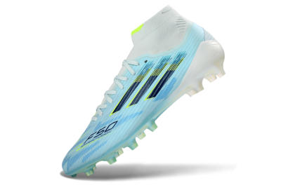 Adidas F50 Elite Mid AG Artificial Grass Soccer Cleats - Blue/Electric Blue/Neon Yellow