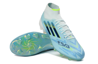 Adidas F50 Elite Mid AG Artificial Grass Soccer Cleats - Blue/Electric Blue/Neon Yellow
