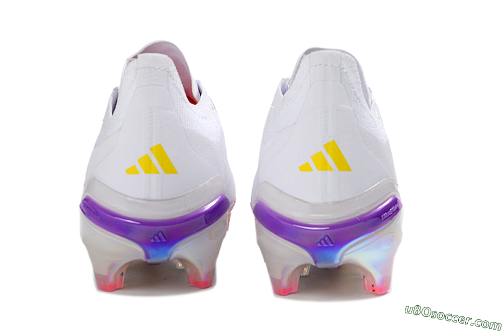 Adidas Predator 26 Elite FG Firm Ground Soccer Cleats - White/Iridescent Pink/Iridescent Blue 5