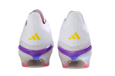 Adidas Predator 26 Elite FG Firm Ground Soccer Cleats - White/Iridescent Pink/Iridescent Blue
