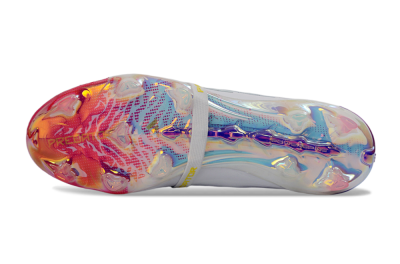 Adidas Predator 26 Elite Fold-Over Tongue FG Firm Ground Soccer Cleats - White/Iridescent Fusion/Neon Bright