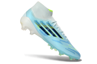 Adidas F50 Elite Mid FG Firm Ground Soccer Cleats - LightBlue/ElectricYellow/DeepNavy