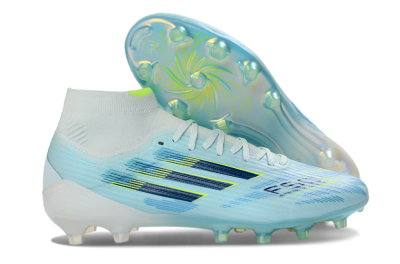 Adidas F50 Elite Mid FG Firm Ground Soccer Cleats - LightBlue/ElectricYellow/DeepNavy
