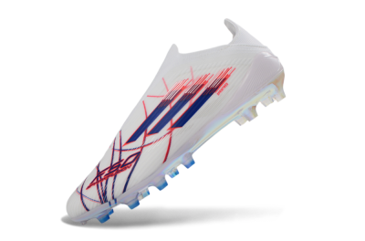 Adidas F50 Elite Laceless FG Firm Ground Soccer Cleats - White/Bright Red/Deep Blue