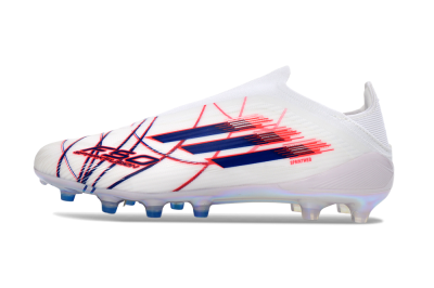 Adidas F50 Elite Laceless FG Firm Ground Soccer Cleats - White/Bright Red/Deep Blue