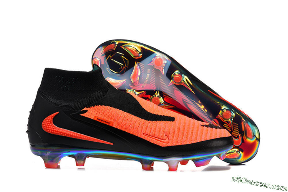 Nike Phantom 6 Elite High FG Firm Ground Soccer Cleats - Orange/Neon Blaze/Rainbow Fade 1