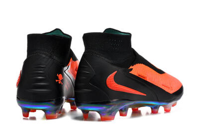 Nike Phantom 6 Elite High FG Firm Ground Soccer Cleats - Orange/Neon Blaze/Rainbow Fade