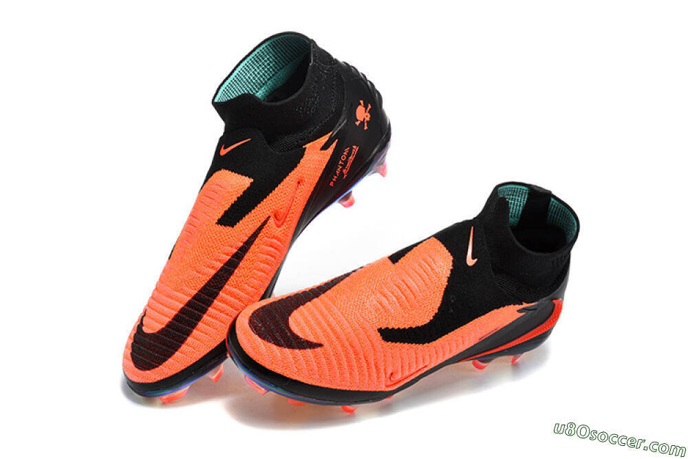 Nike Phantom 6 Elite High FG Firm Ground Soccer Cleats - Orange/Neon Blaze/Rainbow Fade 3