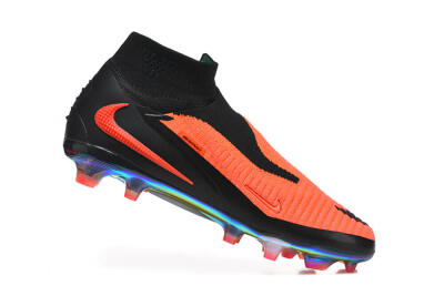 Nike Phantom 6 Elite High FG Firm Ground Soccer Cleats - Orange/Neon Blaze/Rainbow Fade